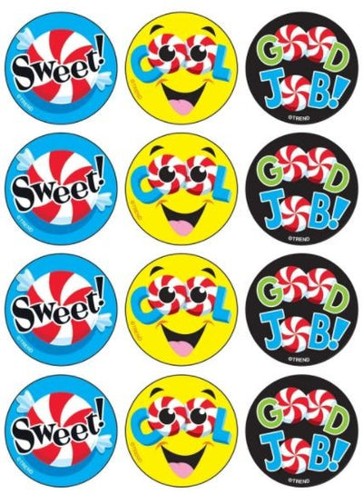 Large Candy Compli-MINTS, Peppermint Scent Stickers 1 1/4" 48/pk