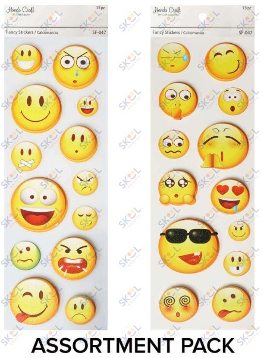 Assorted Pack 3D Smiley Sticker