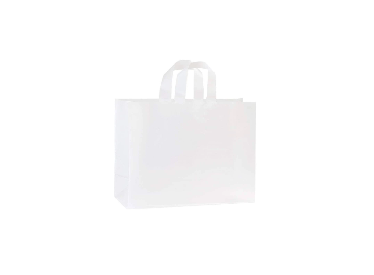 Large Clear Frosted Plastic Shopping Bags 16" x 6" x 12" 250/pk