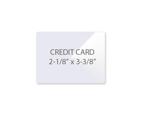 Laminating Pouches Credit Card Size 2 1/8" x 3 3/8" 100/pk