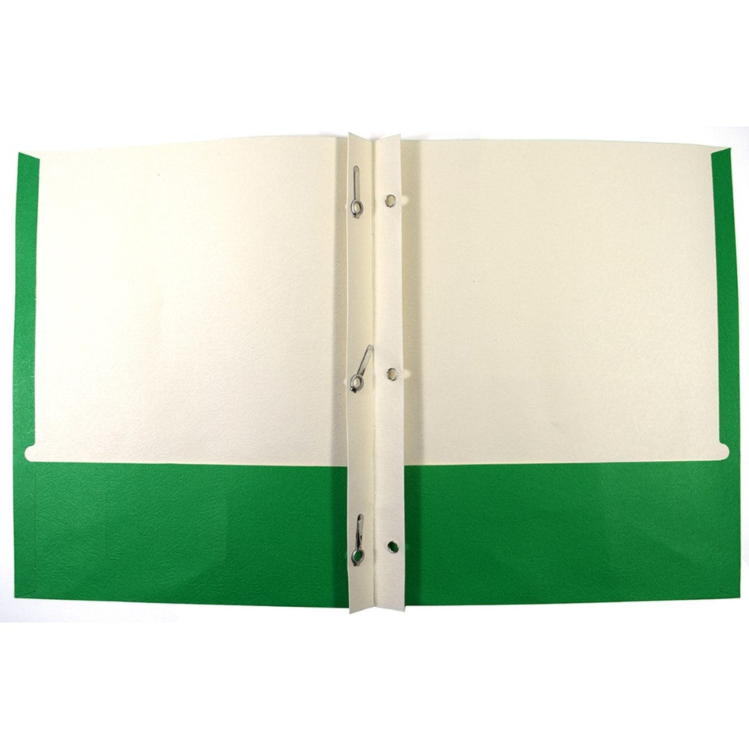Two Pocket Folder With Prongs Green