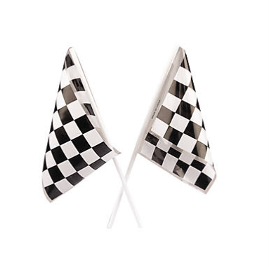 Black & White Checkered Flags 6" x 4" 12/pk