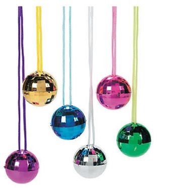 Plastic Disco Ball Necklaces 12/pk