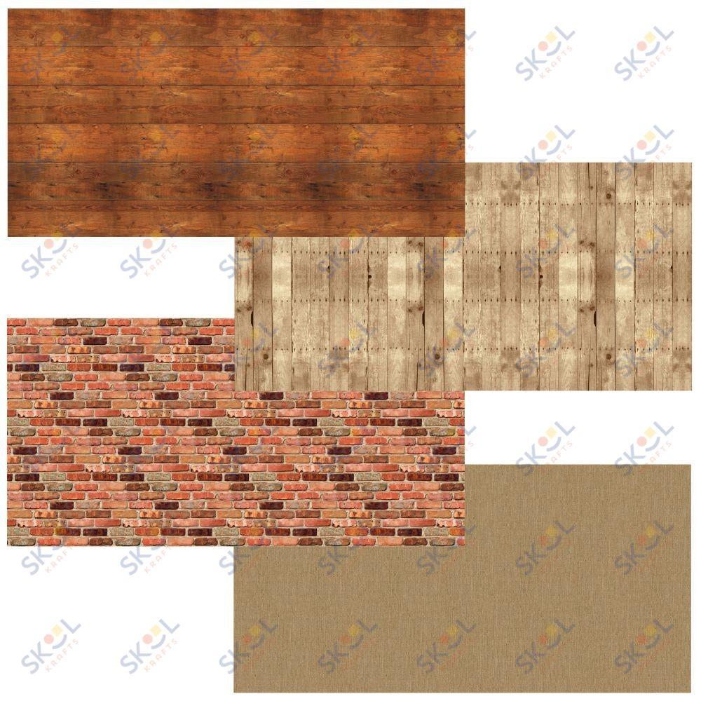 Bulletin Board Art Paper, 48" x 12', Rustic Assortment, 4 Rolls