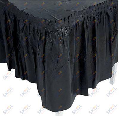 Black Plastic Pleated Table Skirts 29" x 14 ft.