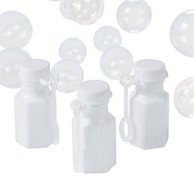 DIY White Mini Bubble Bottles - 48 Pc.