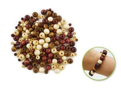 Natural Beads Round Medley 40g Asst Sizes