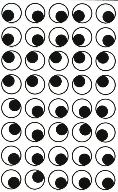 Stickers Eyes Black 3/4" 10/Sheets