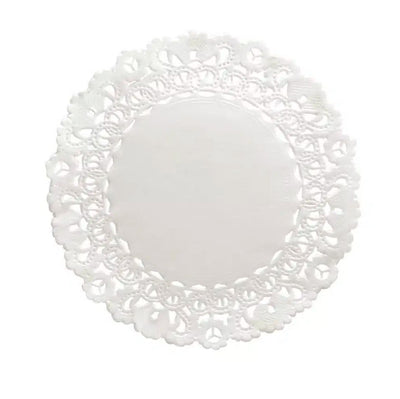 Round Paper Lace Doilies (White, 8", 100 Pack)