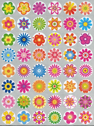 Stickers Flower Burst 3/4" 10/pg