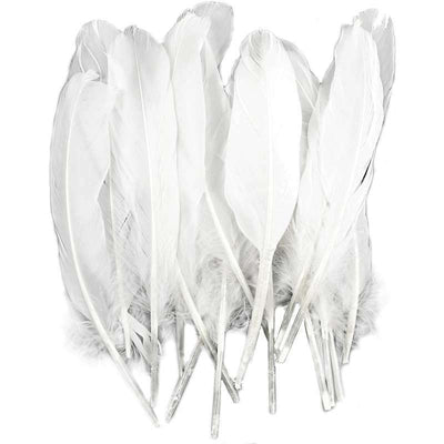 Round white feather 8" white 22pcs