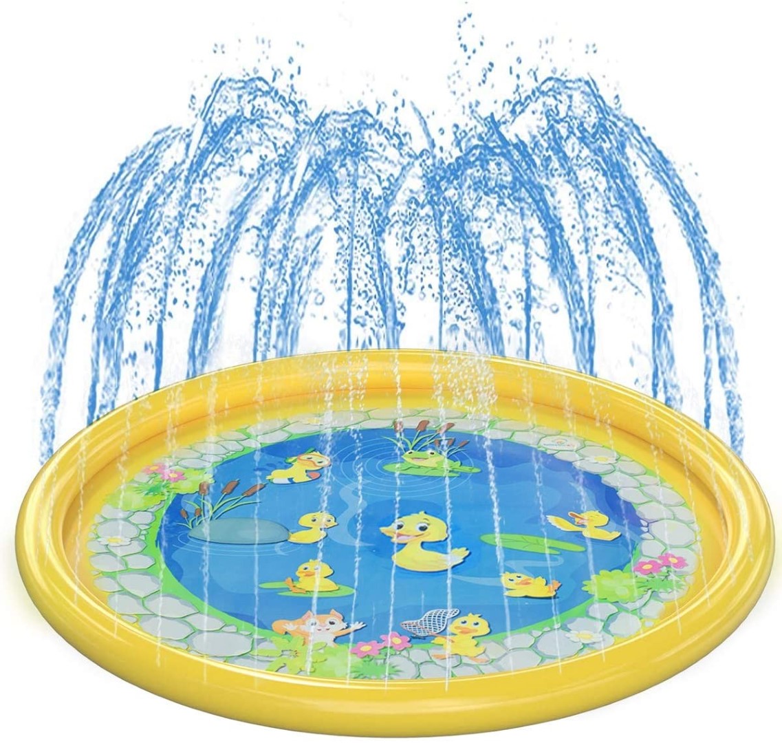 Kids Splash Play MatSprinkler Pad & Sprinkle Wading Pool 68"