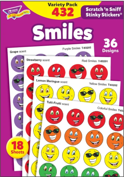 Smiles Scented Stickers Variety Pack 7/8" 432/pk