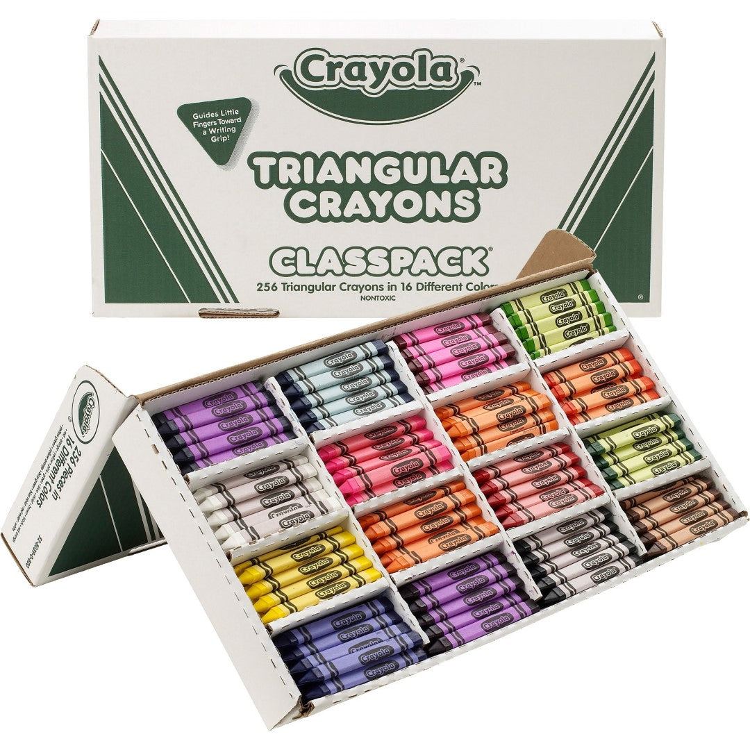 Crayola Triangular Crayon Classpack, 16 colors 256/pk