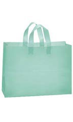 Large aqua frosted bags 16" x 6" x 12" 100/pk