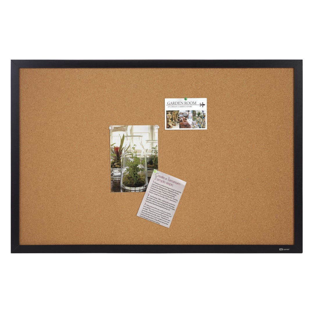 Cork Bulletin Board With Oak Finish Frame 23"-35"