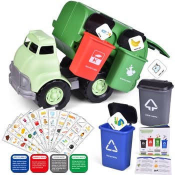 Garbage Truck Toy with 4 Cans
