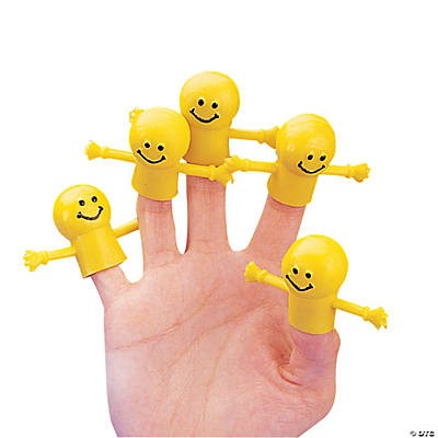 Smile face finger puppets 1 1/4" 72/pcs