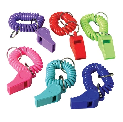 Bracelet Whistle Keychains 12/pk